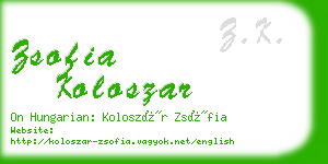 zsofia koloszar business card